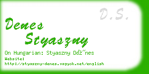 denes styaszny business card